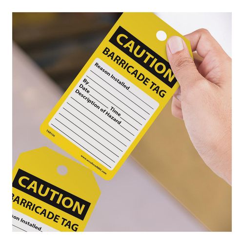 Main product image of 6-1/4" High Caution Synthetic Paper Accident Prevention Tag, TAR136