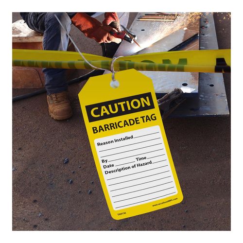 Main product image of 6-1/4" High Caution Synthetic Paper Accident Prevention Tag, TAR136