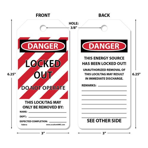 Main product image of 6-1/4" High Danger Synthetic Paper Lockout Tag, TAR416