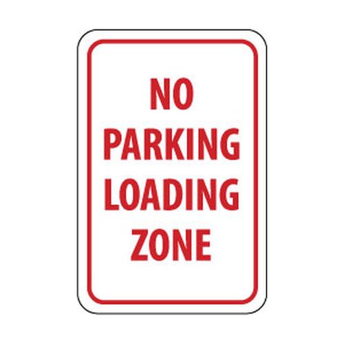 Main product image of 18" High No Parking Loading Zone Aluminum Tow Away Sign, TM14H