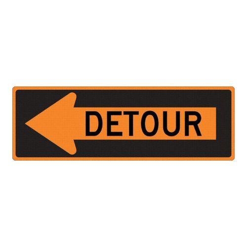 Main product image of 30" High Left Detour Inside Aluminum Traffic Control Sign, TM194K
