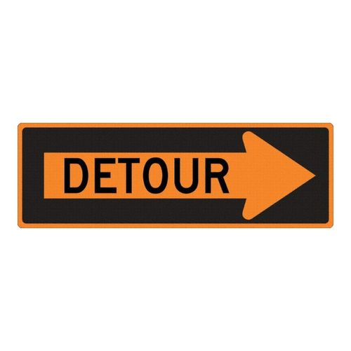 Main product image of 30" High Right Detour Inside Aluminum Traffic Control Sign, TM195K