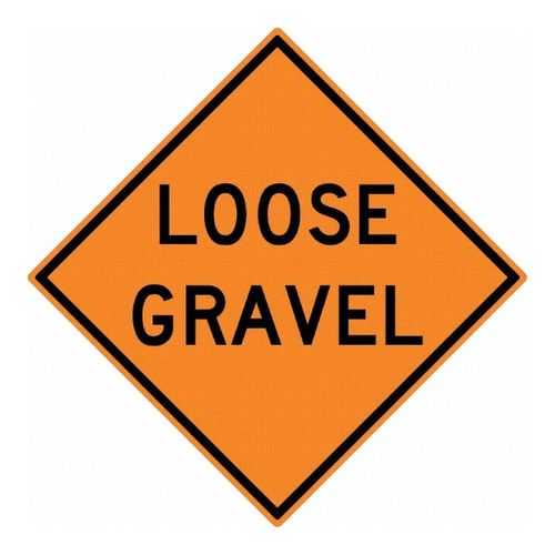 Main product image of 30" High Loose Gravel Aluminum Road Construction Sign, TM236K