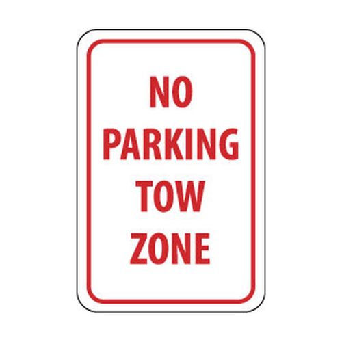 Main product image of 18" High No Parking Tow Zone Aluminum Tow Away Sign, TM38G