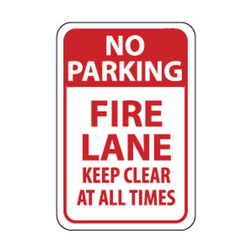 Main product image of 18" x 12" x 0.063" No Parking Fire Lane Keep Clear at All Times Sign, TM47H