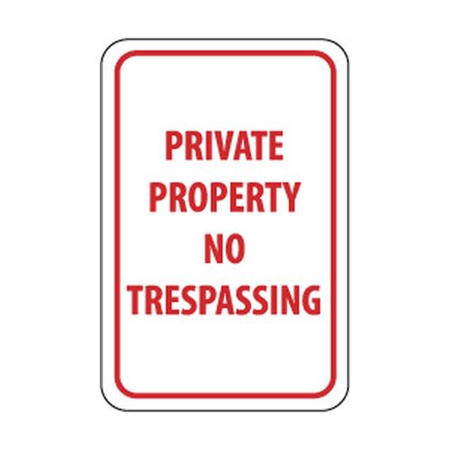 Main product image of 18" High Private Property No Trespassing Aluminum Parking Lot Sign, TM59H
