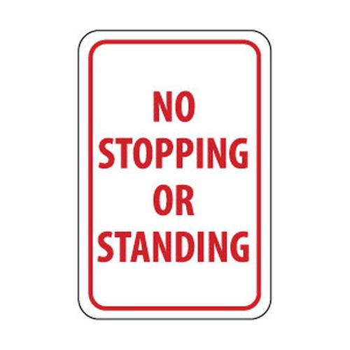 Main product image of 18" High No Stopping or Standing Aluminum Parking Lot Sign, TM67G