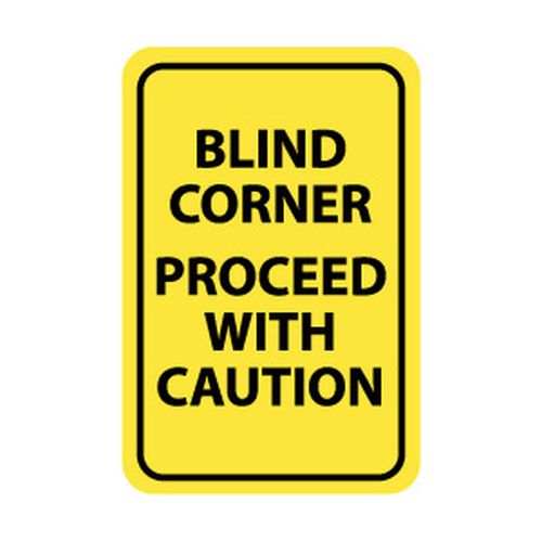Main product image of 18" x 12" x 0.04" Blind Corner Proceed with Caution Sign, TM71G