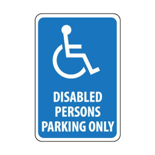 Main product image of 18" High Disabled Persons Parking Only Aluminum ADA Traffic & Parking Sign, TM93G