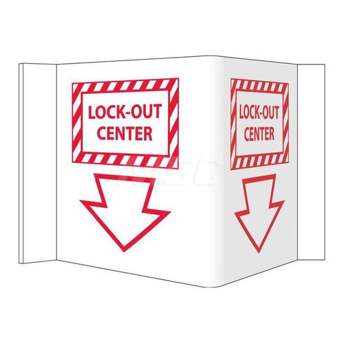 Main product image of 5-3/4" x 8-3/4" Lock-Out Center Plastic Accident Prevention Sign, VS20W