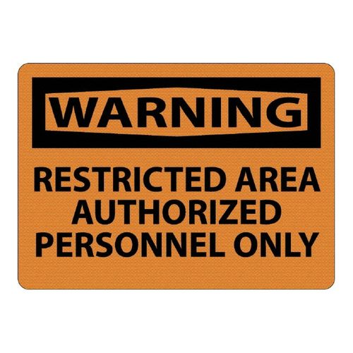 Main product image of 10" High Warning Restricted Area Authorized Personnel Only Aluminum Sign, W10AB