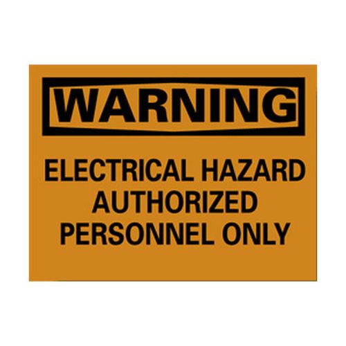 Main product image of 10" High Warning Electrical Hazard Authorized Personnel Only Aluminum Sign, W268AB