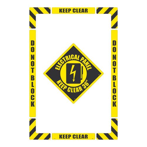 Main product image of Electrical Panel Keep Clear 36 Inch Accident Prevention Adhesive Backed Floor Sign, WFKSM05