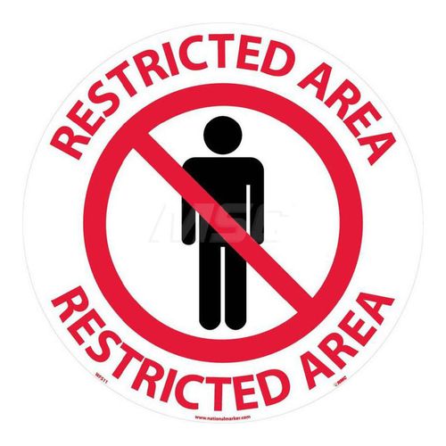 Main product image of 17" Dia. Restricted Area Vinyl Security & Admittance Adhesive Backed Floor Sign, WFS11