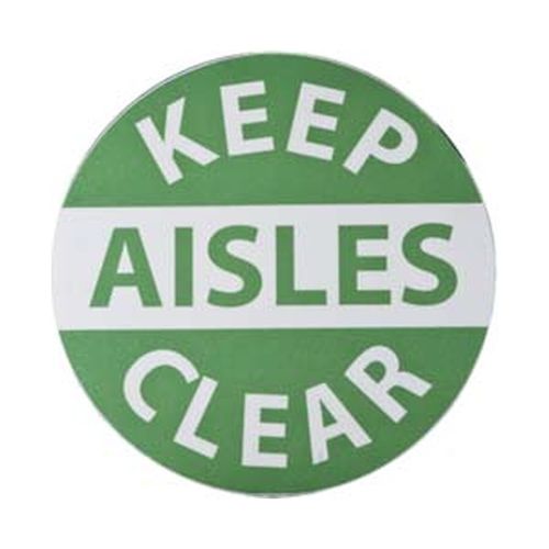 Main product image of 17" Dia. Keep Aisles Clear Vinyl Accident Prevention Adhesive Backed Floor Sign, WFS12