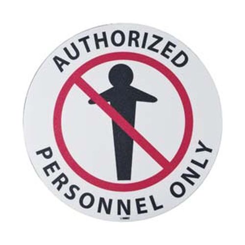 Main product image of 17" Dia. Authorized Personnel Vinyl Security & Admittance Adhesive Backed Floor Sign, WFS14
