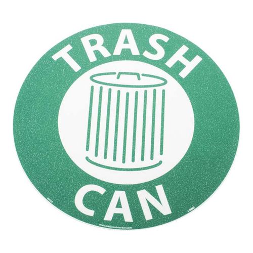 Main product image of Trash Can Vinyl Janitorial & Housekeeping & Restroom Adhesive Floor Sign, WFS37