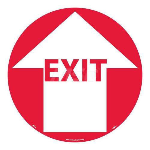 Main product image of 17" Dia. Exit Vinyl Entrance & Directional & Exit Adhesive Backed Floor Sign, WFS9