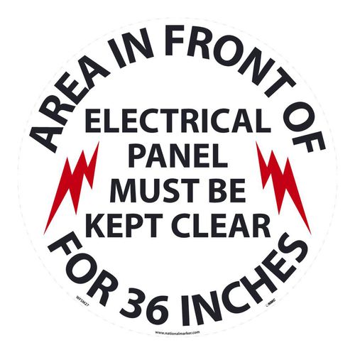 Main product image of Area in Front of Electrical Panel Must Be Kept Clear for 36 Inches Floor Sign, WFSM27