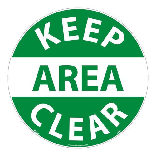 Main product image of Keep Area Clear Accident Prevention Adhesive Backed Floor Sign, WFSM38