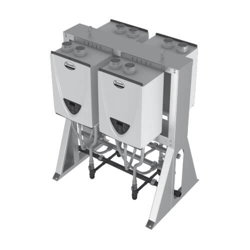 Main product image of 398,000 BTU Commercial Indoor Tankless Rack System - Free-Standing Back-to-Back (NG)
