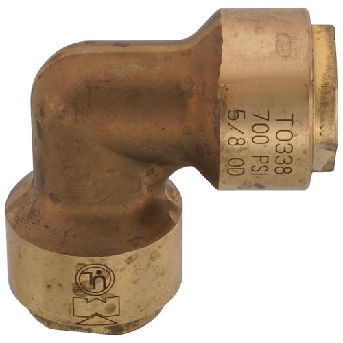 Main product image of 5/8" OD ACP Brass Push-Fit 90-Degree Elbow
