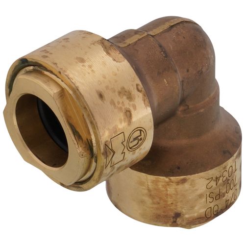 Main product image of 3/4" OD ACP Brass Push-Fit 90-Degree Elbow