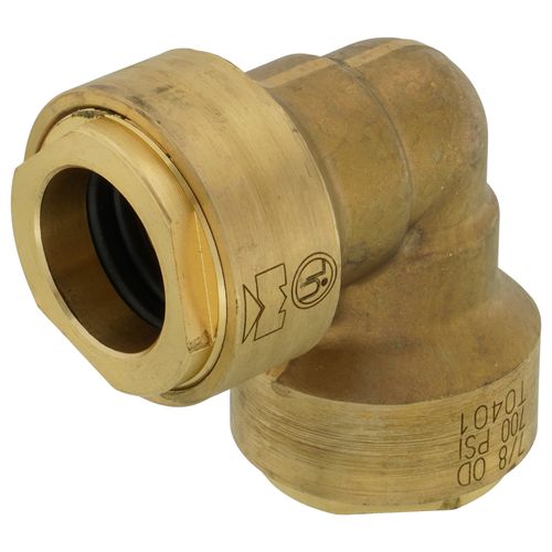 Main product image of 7/8" OD ACP Brass Push-Fit 90-Degree Elbow