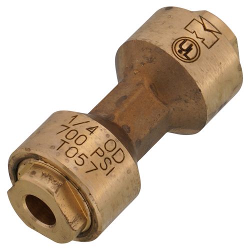 Main product image of 1/4" OD ACP Brass Push-Fit Coupling, Staked Stop