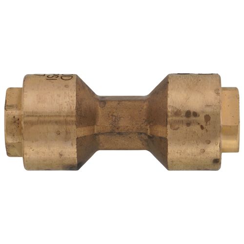 Main product image of 1/4" OD ACP Brass Push-Fit Coupling, Staked Stop