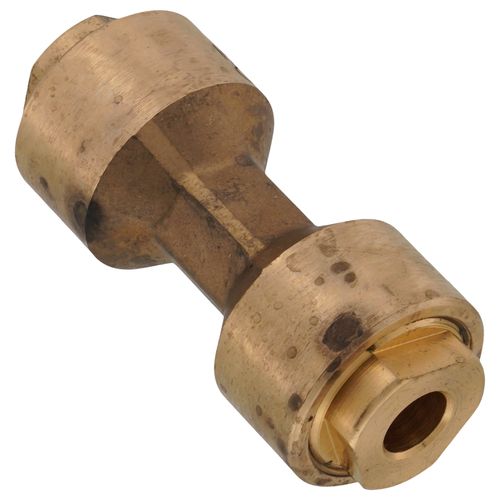 Main product image of 1/4" OD ACP Brass Push-Fit Coupling, Staked Stop