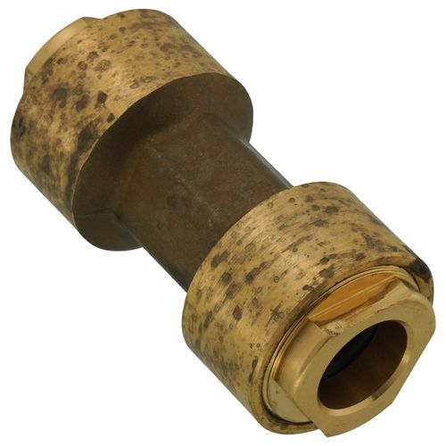 Main product image of 1/2" OD ACP Brass Push-Fit Coupling, Staked Stop