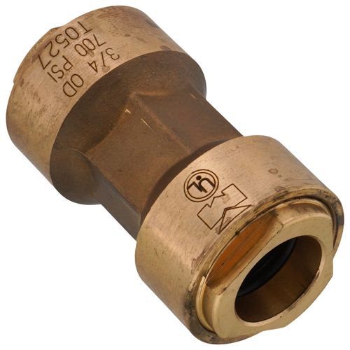 Main product image of 3/4" OD ACP Brass Push-Fit Coupling, Staked Stop