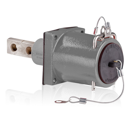 Main product image of Rhino-Hide Single Pole Male Receptacle Double Hole Bus Bar, 313MCM-777MCM Cable, 1000V 1135A Max, GRAY