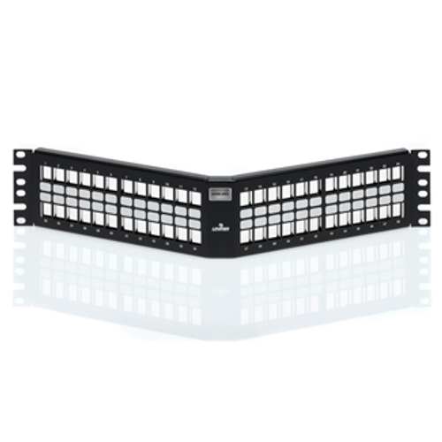 Main product image of Shielded Angled Quickport, Patch Panel, 48"port, 2RU (Black)