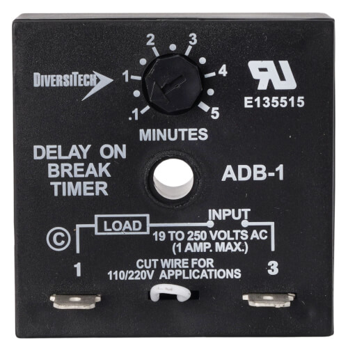 ADB1 DiversiTech ADB1 Adjustable Delay on Break Timer (6 Sec. to