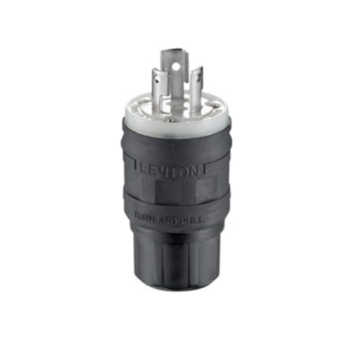 Main product image of 15A, 125V NEMA L5-15P, 2P, 3W, Locking Plug, Grounding, Wetguard (Black)