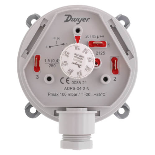 Adjustable Differential Pressure Switch w/ M20 Connection (.12" - 1.6" W.C.)