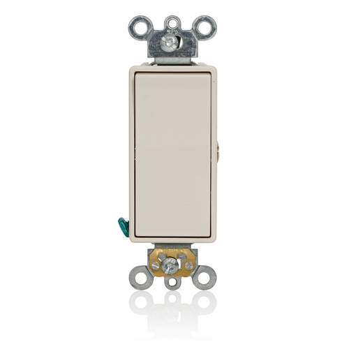 Main product image of Decora Plus Single Pole Rocker Switch, Momentary Contact,  15 A, 125V Back and Side Wire, Self-Grounding, Light Almond
