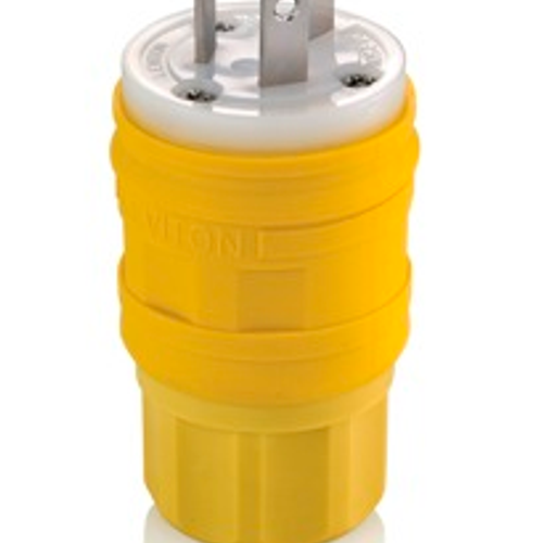 Main product image of 15A-125V/10A-250V, Non-NEMA, 3P, 3W, Plug, Straight Blade, Non-Grounding, Wetguard (Yellow)