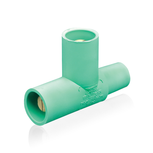 Main product image of 16 Series Taper Nose Paralleling 3-Way "T" Connector, Female-Male-Male, 400A Max (Green)