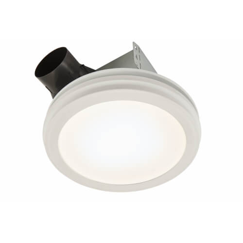 Model AER110SLW Sensing Decorative Ventilation Fan w/ Round Flat Panel LED Light (110 CFM)