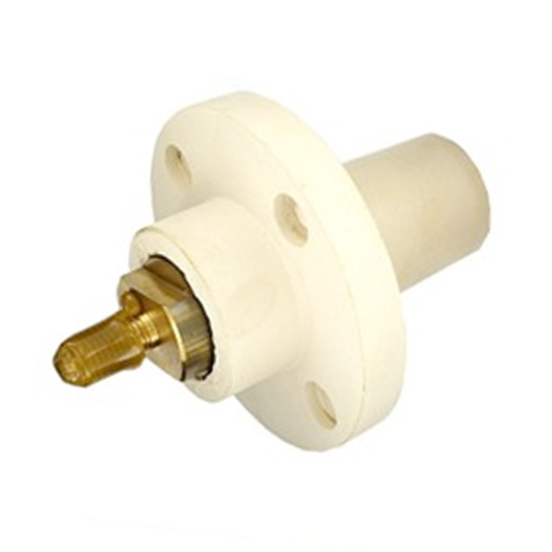Main product image of 17 Series Female Panel Receptacle, Cam-type, 90-degree, Taper Nose, Threaded Stud, 250-750MCM, 690A (White)