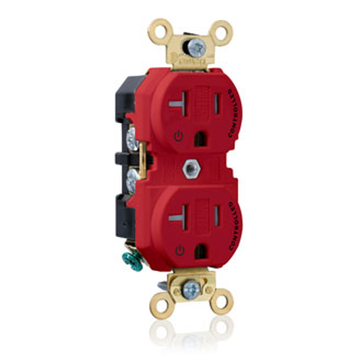 Main product image of Duplex Receptacle Heavy Duty Two Outlets Marked Controlled 20A 125V NEMA 5-20R 2P 3W (Red)