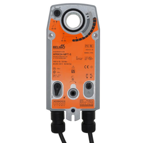 Main product image of Modulating, Multi-Function Spring Return Motor Actuator w/ 2 SPDT Aux Switch, 24 VAC