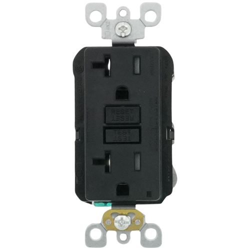 Main product image of 20A, Self Test, Tamper-Resistant AFCI Duplex Receptacle w/ LED Indicator Light & Wallplate (120V) - Black