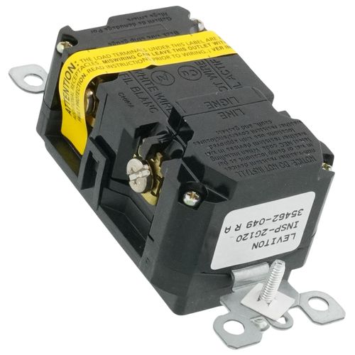 Main product image of 20A, Self Test, Tamper-Resistant AFCI Duplex Receptacle w/ LED Indicator Light & Wallplate (120V) - Black