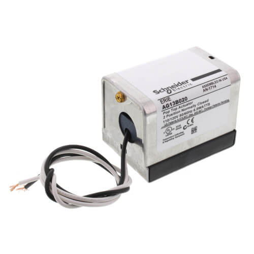 120V Normally Closed PopTop Series Actuator w/ 18" Leads