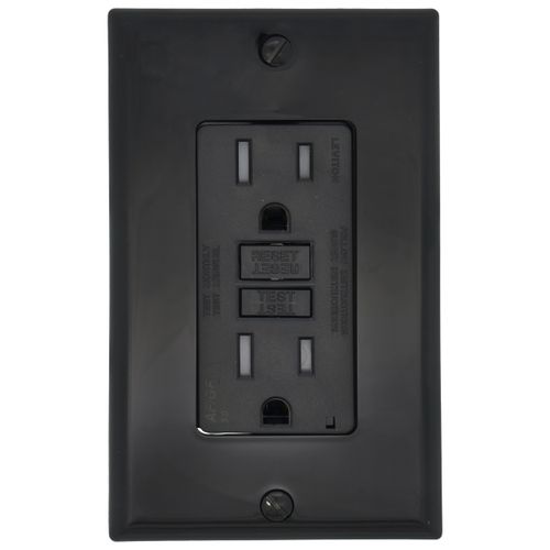 Main product image of 15A, Self Test, Tamper-Resistant Dual-Function AFCI/GFCI Outlet w/ LED Indicator Light (125V) - Black