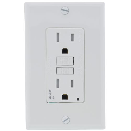 Main product image of SmartlockPro Tamper-Resistant AFCI/GFCI Receptacle, 15A, NEMA 5-15R - White (125V)